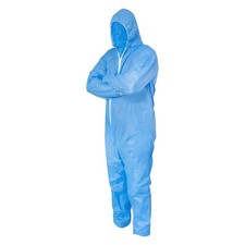 Blue Tyvek Disposable Coverall Bunny Suit With Hood