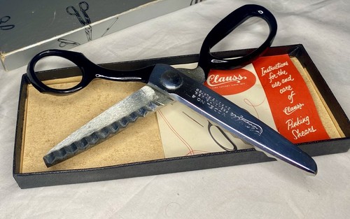Vintage Clauss Pinking Shears Scissors Model #4 No.4 - Original Box & Instr. - Picture 3 of 5