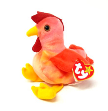 TY Beanie Babies Baby Strut The Rooster Retired Tag Plush Toy Vintage 1996