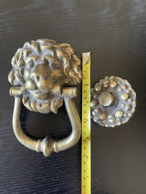 Vintage Large Brass Lionshead Door Knocker | eBay