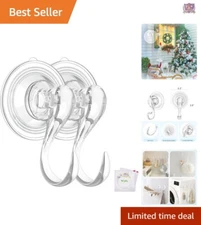 Clear Removable Suction Cup Hooks - Heavy Duty, Easy Install, Perfect for Home