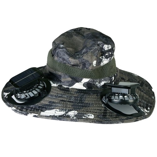 Men Women Outdoor Wide Brim Sun Hat with Solar Fan UV Protection Fishing Hiking - Picture 12 of 31