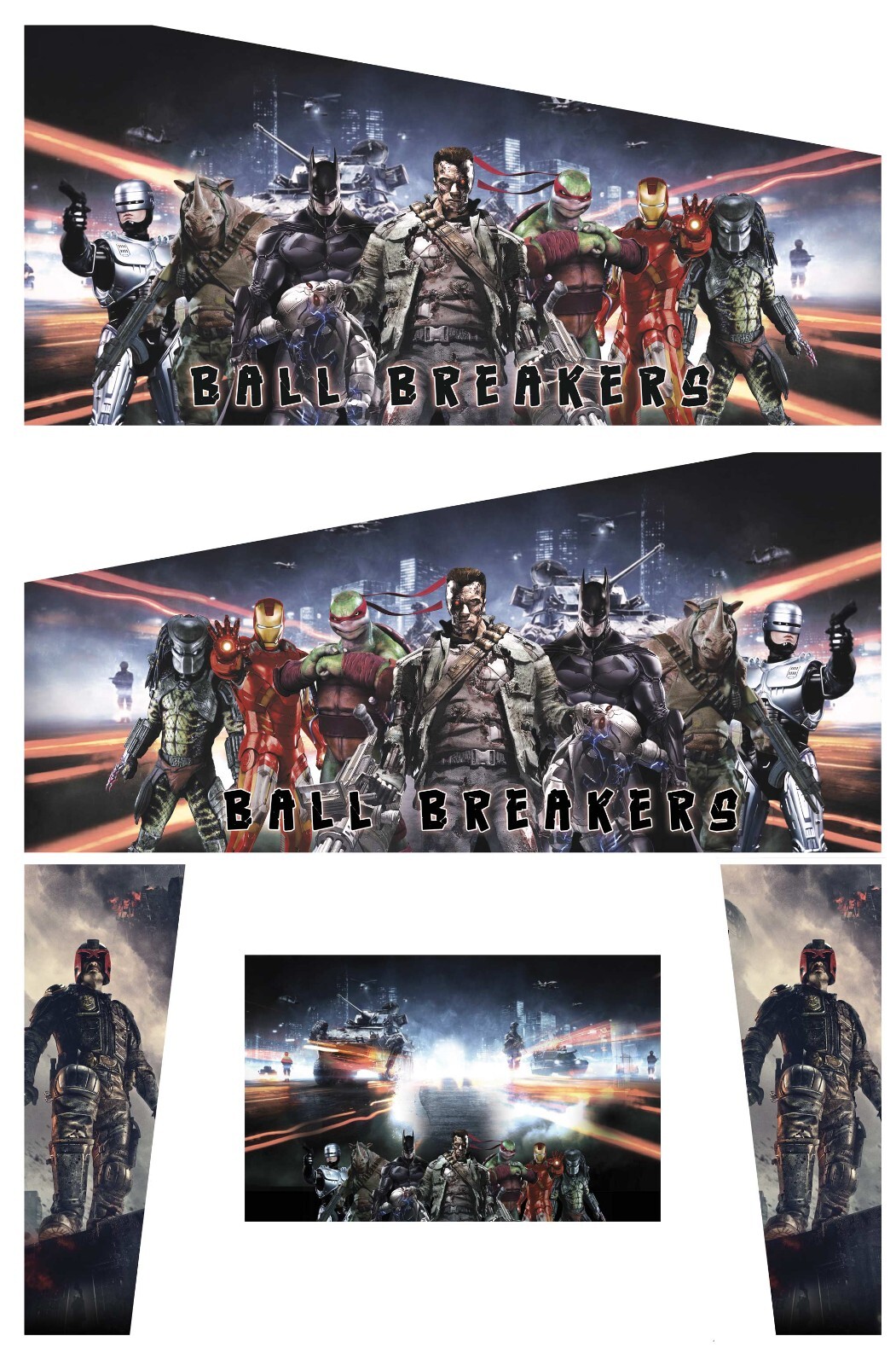 Stickers Ball Breakers pour pincab et flipper virtuel autocollant arcade noir