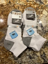 6 Pairs Of Men's Izod PerformX Ankle Socks. NWT Fits 6-12. 50% Off Retail
