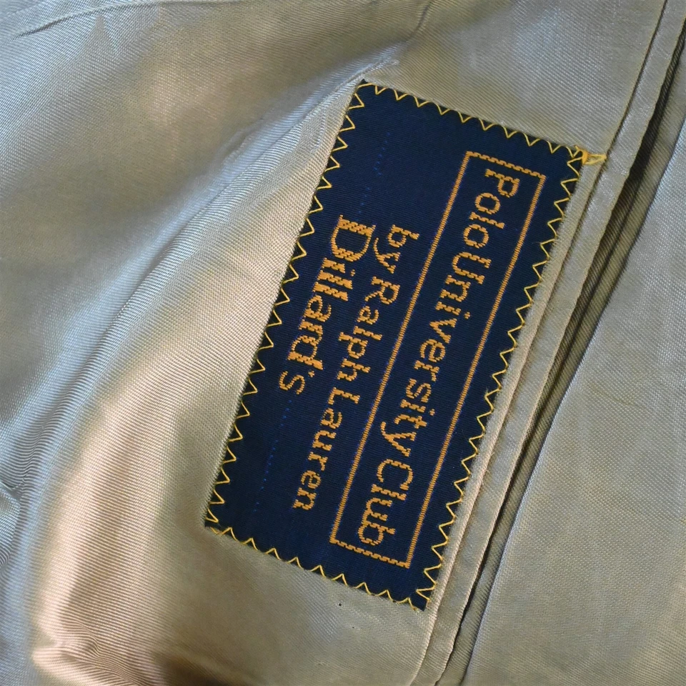 Chaqueta Blazer Abrigo Deportivo De Colección Ralph Lauren 38S Verde Tostado Rayas Hecha en EE. UU. Para Hombre Foto 4 de 4