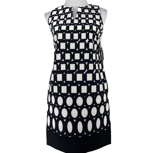 enfocus studio black and white dress Womens 10 Polka Dots Short Sleeves Spring Date Enfocus Studio Women's Black/White Dress