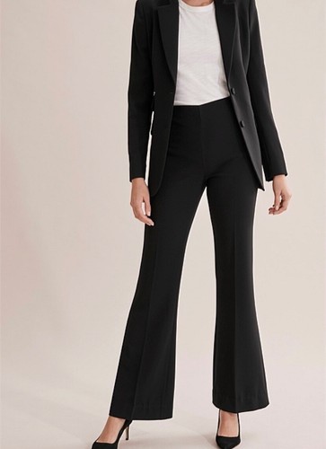Country Road High Waist Flare Pants Black 14 L RRP$199 Elastic Waist + Zip - Picture 5 of 7