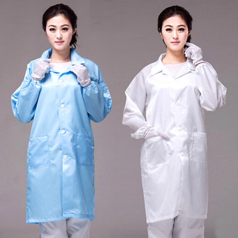 Unisex ESD-Safe Econoshield Anti-static LAB Smock Clothes Coat Jacket M-4XL - Image 2 of 4