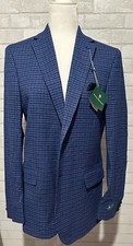 B By Brooks Brothers Boys Blue Checkered Blazer NWT Size 20R Rt 150