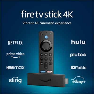 New Sealed Fire TV Stick 4K streaming device with Alexa Voice Remote Black