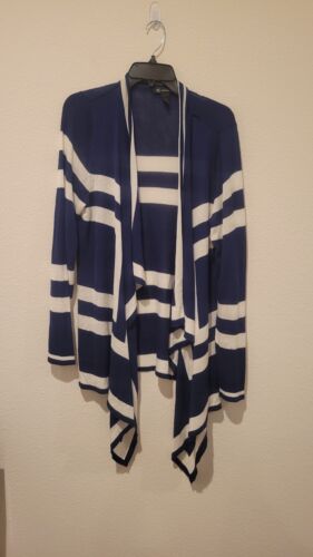 INC International Concepts Damen blau/weiß asymmetrische Strickjacke Pullover Gr. XL