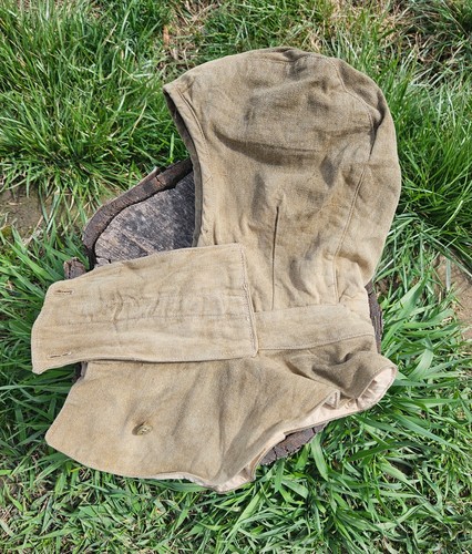 Original Soviet WW2 Red Army Cap Hat Mask with Face Cover RKKA Stamp 1941y - Picture 18 of 22