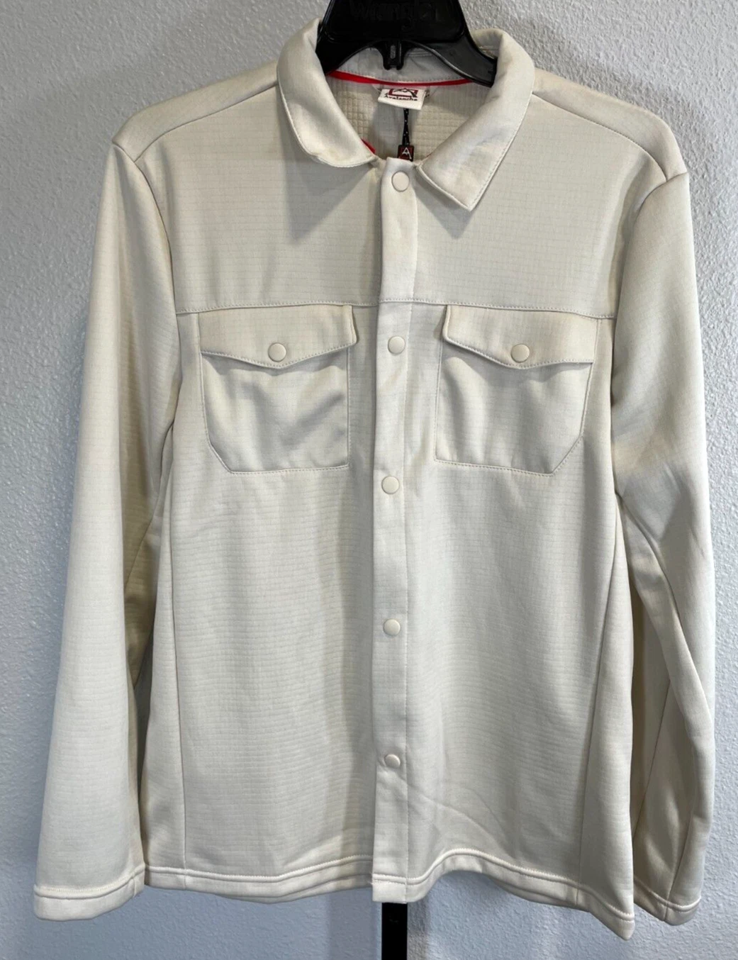 NWT Avalanche Mens Shirt Jacket Button Down Outdoor Fleece Flap Pockets M Beige