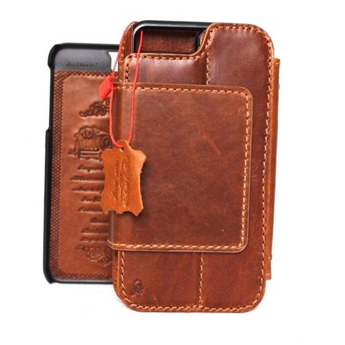 Genuine Leather case for iPhone 8 Credit Card Slots id Window Magnetic 2 in 1 - Picture 4 of 8
