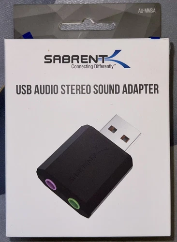 SABRENT USB External Stereo Sound Adapter For Windows & Mac  (NEW) AU-MMSA - Picture 1 of 3