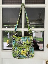 Vera Bradley Hipster Crossbody Limes Up Floral Yellow / Green Purse Bag Shoulder