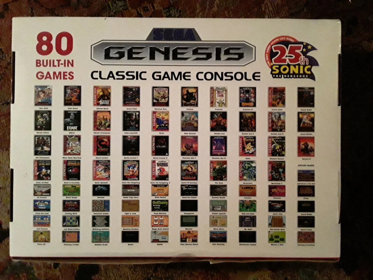 Sega genesis mini best sale 80 games list