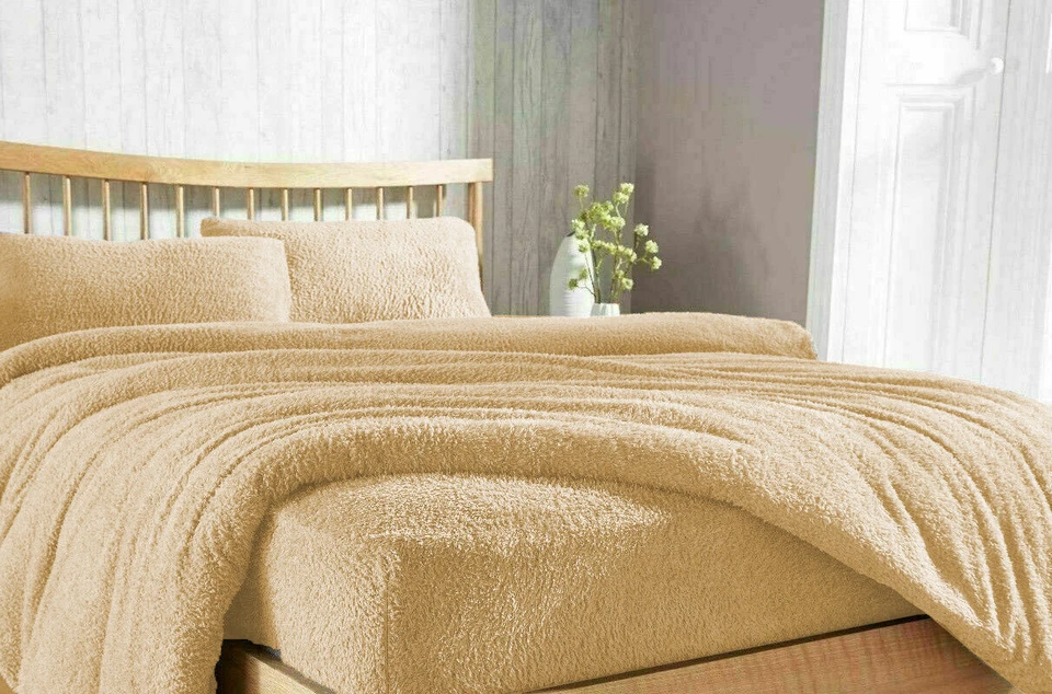 Extra Deep Teddy Fleece Fitted Sheet Cosy Warm Luxury Bed Sheets Double King Siz - Image 2 of 4