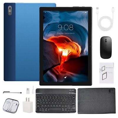 10 In Android 11 Deca core 4G Tablet Computer PC Wifi Bundle Keyboard Case 256GB