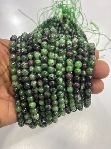 RUBY ZOISITE STONE ROUND 6MM GEMSTONE BEADS 14 INCH 1 STRANDS - Picture 4 of 7