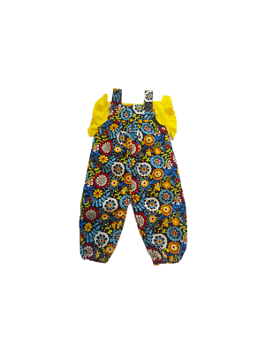 Ankara Romper with yellow top for kids/ Ankara Jumpsuit with top