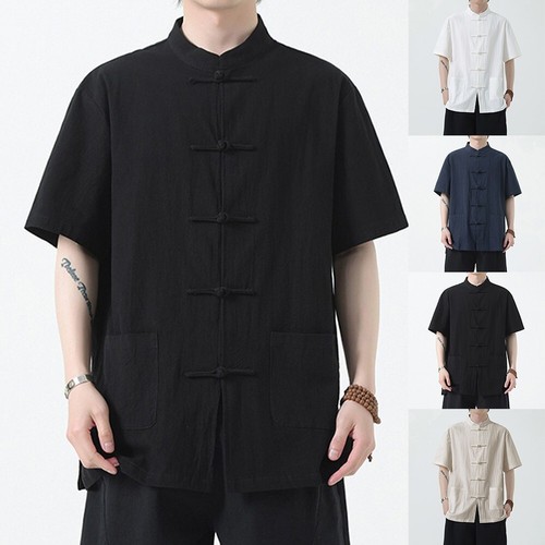 Elegant Men's Traditional Chinese Kung Fu Coat Tang Suit Jacket Shirt Blouse