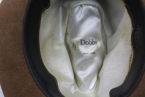 Vintage Dobbs New York Felt Fedora Size 7 3/8 Camel - Picture 5 of 6