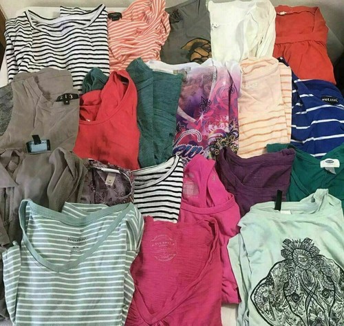 Lotto INGROSSO CINQUE (5) sterline magliette donna taglia MEDIA (M) top primavera/estate - Foto 2 di 8