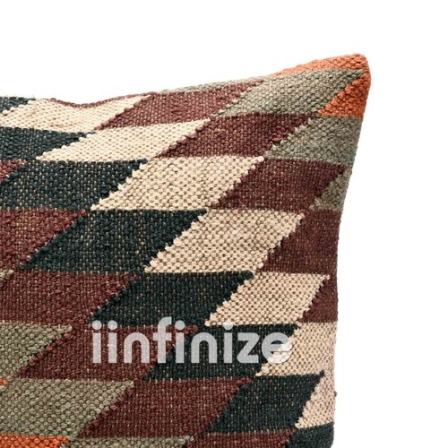 2 Set of Handmade Wool Jute Cushion Cover Eco-Friendly Bohemian Throw Pillow - Picture 37 of 51