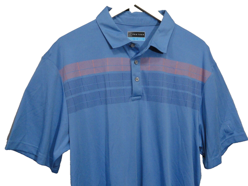 PGA Tour Blue Golf Polo Shirt Motionflux Driflux Short Sleeve Men's Size Large - Picture 2 of 10