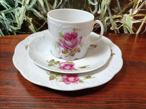 ROSENTHAL Germany MONBIJOU Rosa Rossa - elegante servizio da caffè 3 pezzi - Foto 2 di 5