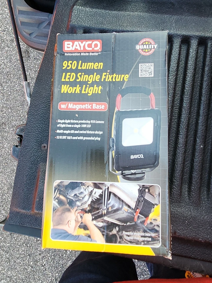 Bayco 950 lúmenes LED luz de trabajo base magnética con cable accesorio individual SL-1504  Foto 2 de 4