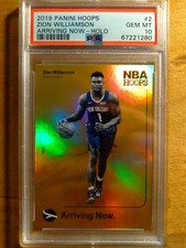 ZION WILLIAMSON 2019 HOOPS ARRIVING NOW HOLO RC #2 PSA 10 GEM MINT! PELICANS _-