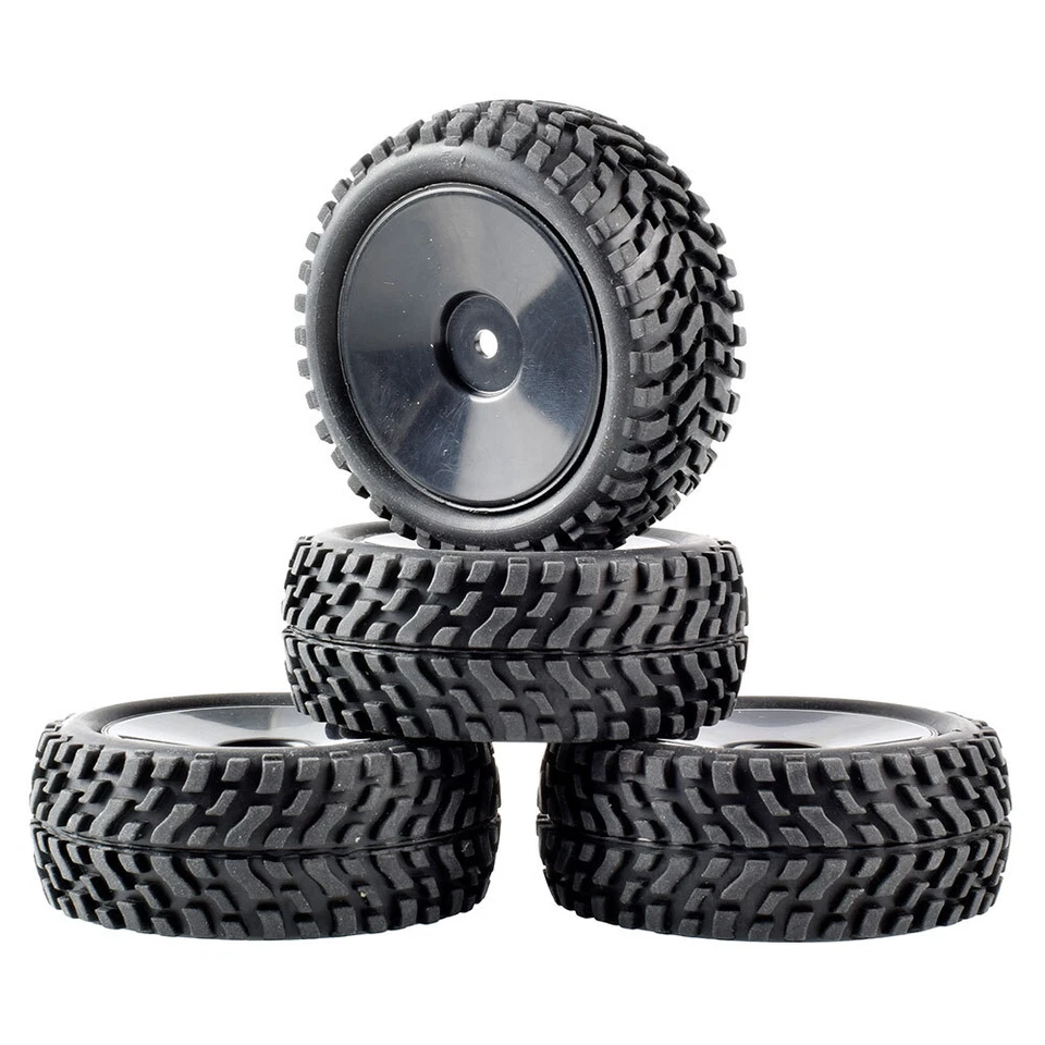 4 резиновых шестигранных обода колеса и шины 75 мм для гоночного автомобиля HSP HPI 1:10RC - Изображение 3 из 4