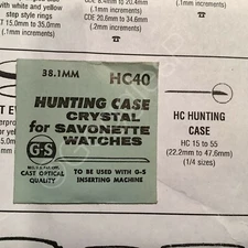 GS HC Hunting Case Acrylic Thin Crystal for Pocket Watches (Choose Size)