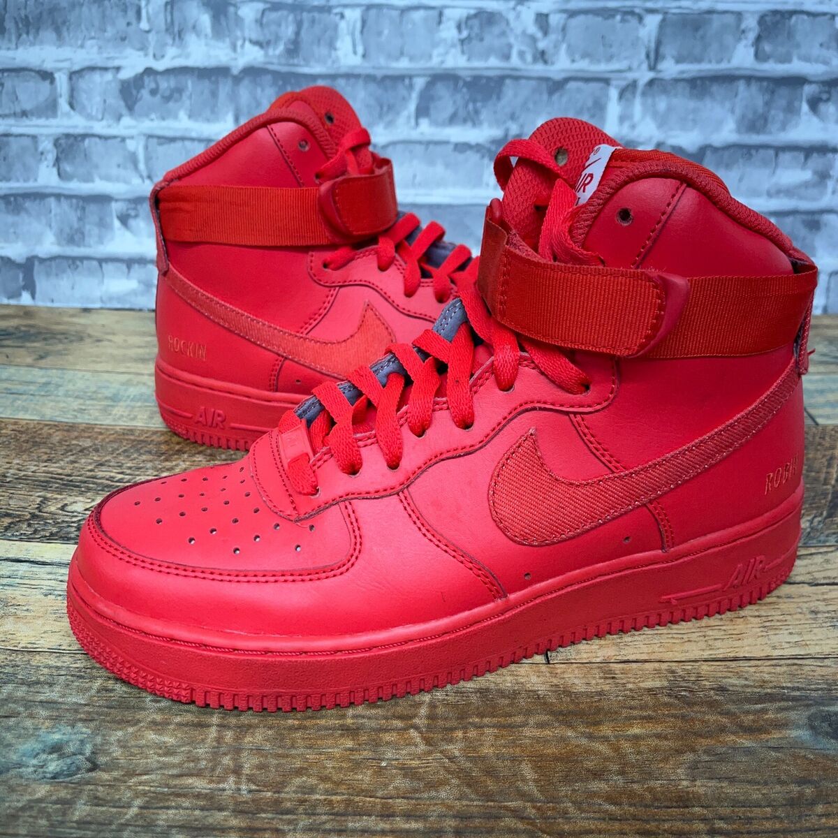 Nike Air Force 1 High ID By You Triple Red 635307-992 Mens Nike Air Force 1 High ID By You Triple Red 635307-992 Mens