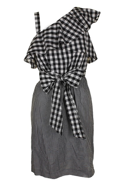gingham black and white dress