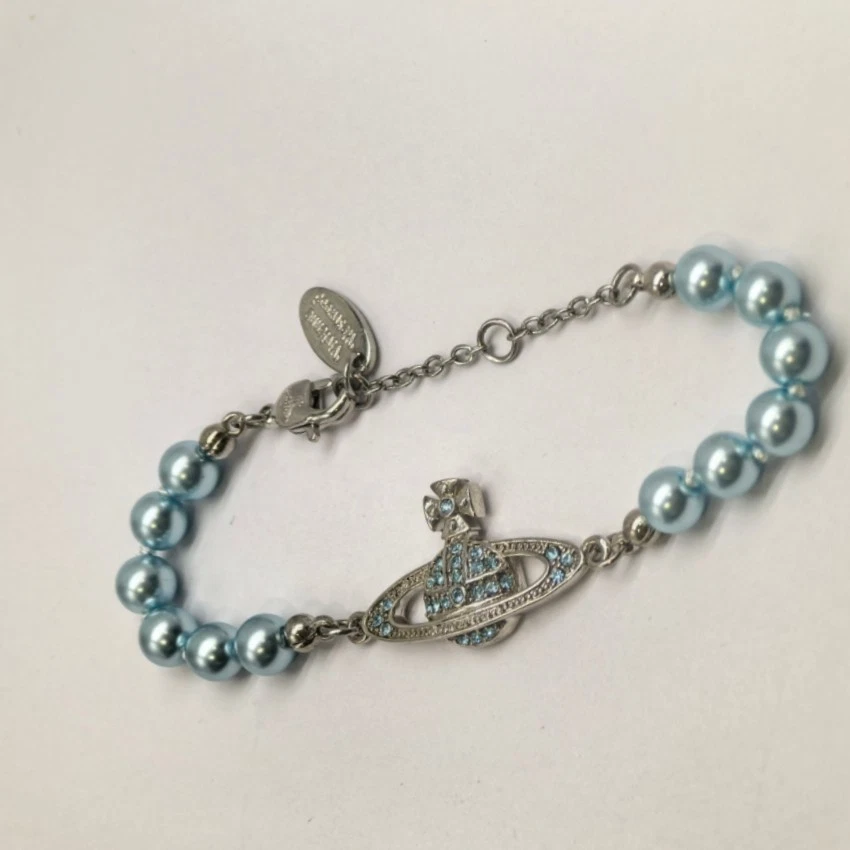 Brazalete Orbe Saturno Perla Perforada Gigante Usado Max Extend 8.5" Stock en EE. UU. Foto 2 de 4