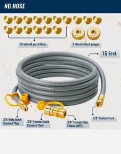 CALPOSE 15 Feet 5249 Propane to Natural Gas Conversion Kit for Blackstone