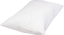 Queen Size Pillowcase with Zipper, 100 Cotton Hypoallergenic, White 31 X 21 In