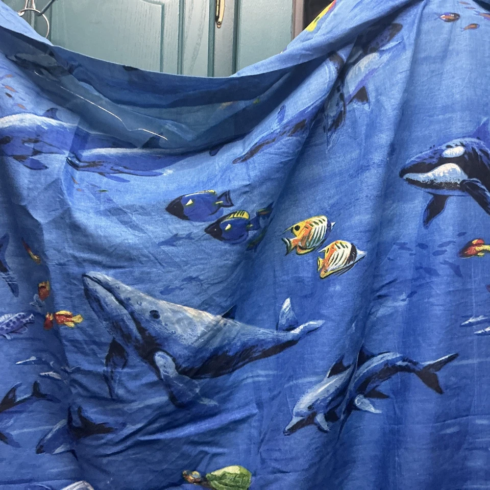 Vintage 2007 Crayola Tropical Fish 50x84 Rod PKT Panel Curtain Lot 2 Panels - Image 3 of 4