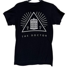 Ripple Junction Doctor Who TARDIS Black T Shirt Mens Small Triangle Phone Booth