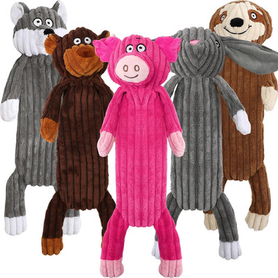 No Stuffing Squeaky Dog Toys for Large Dogs,5Pack Plush Crinkle Chew Dog Toys to