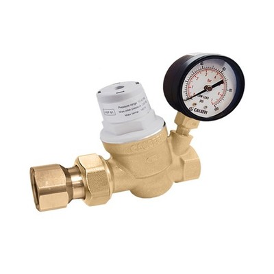 Caleffi 533351HA 3/4'' FNPT UnionxFNPT PresCal Cmpct Press Reducing Valve w/Gauge