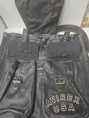 RARE! Avirex Leather VTG USA Style Motorcycle Backpack Rucksack