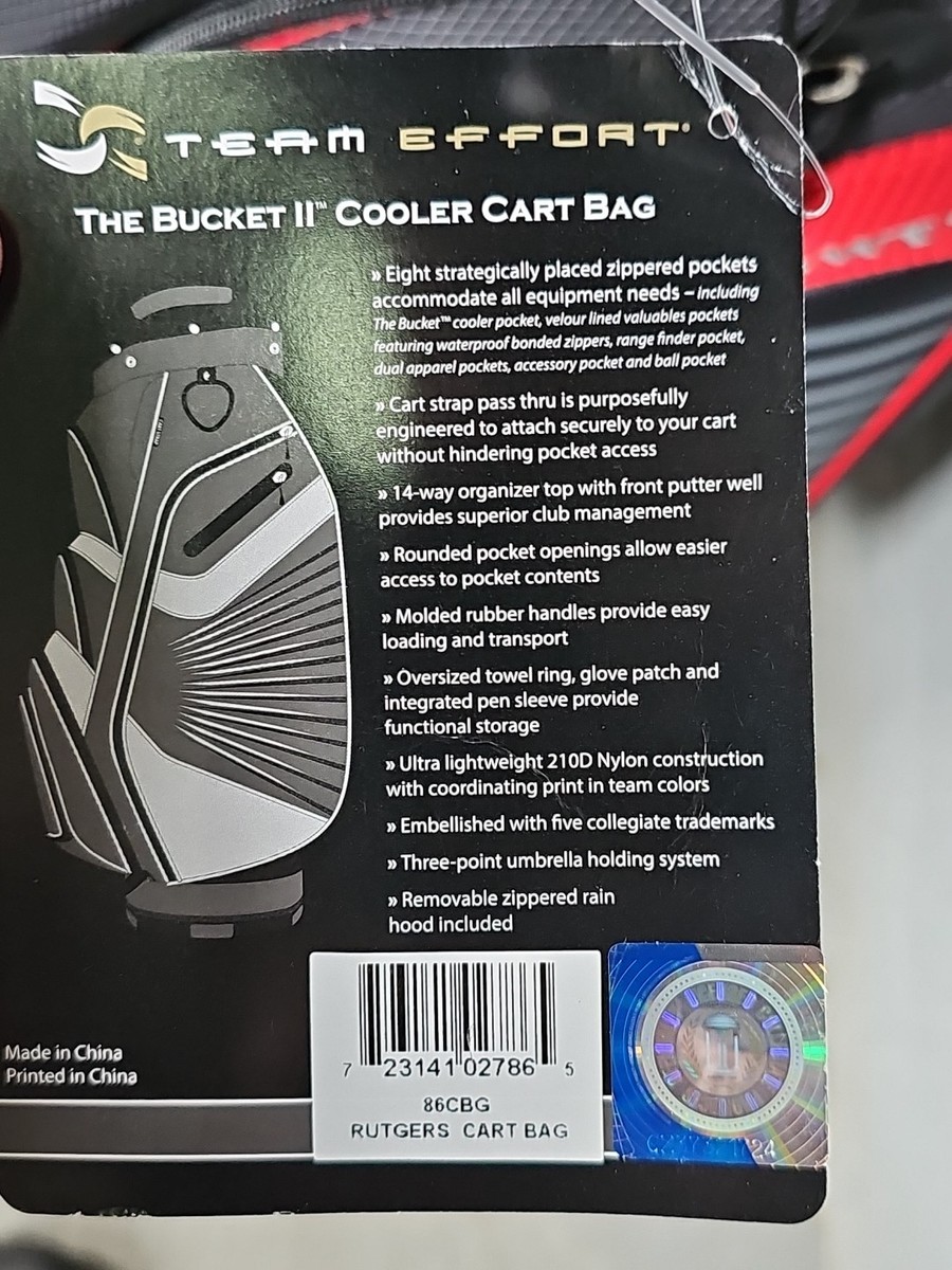 Team Effort RUTGERS UNIVERSITY the Bucket III Cooler Cart Golf Bag