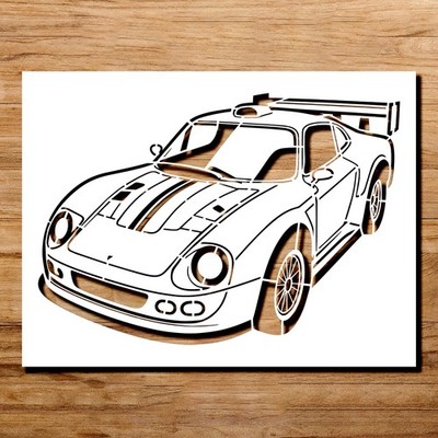 ''Unique Racing Car Stencil Design for Crafting Enthusiasts - StencilAir''