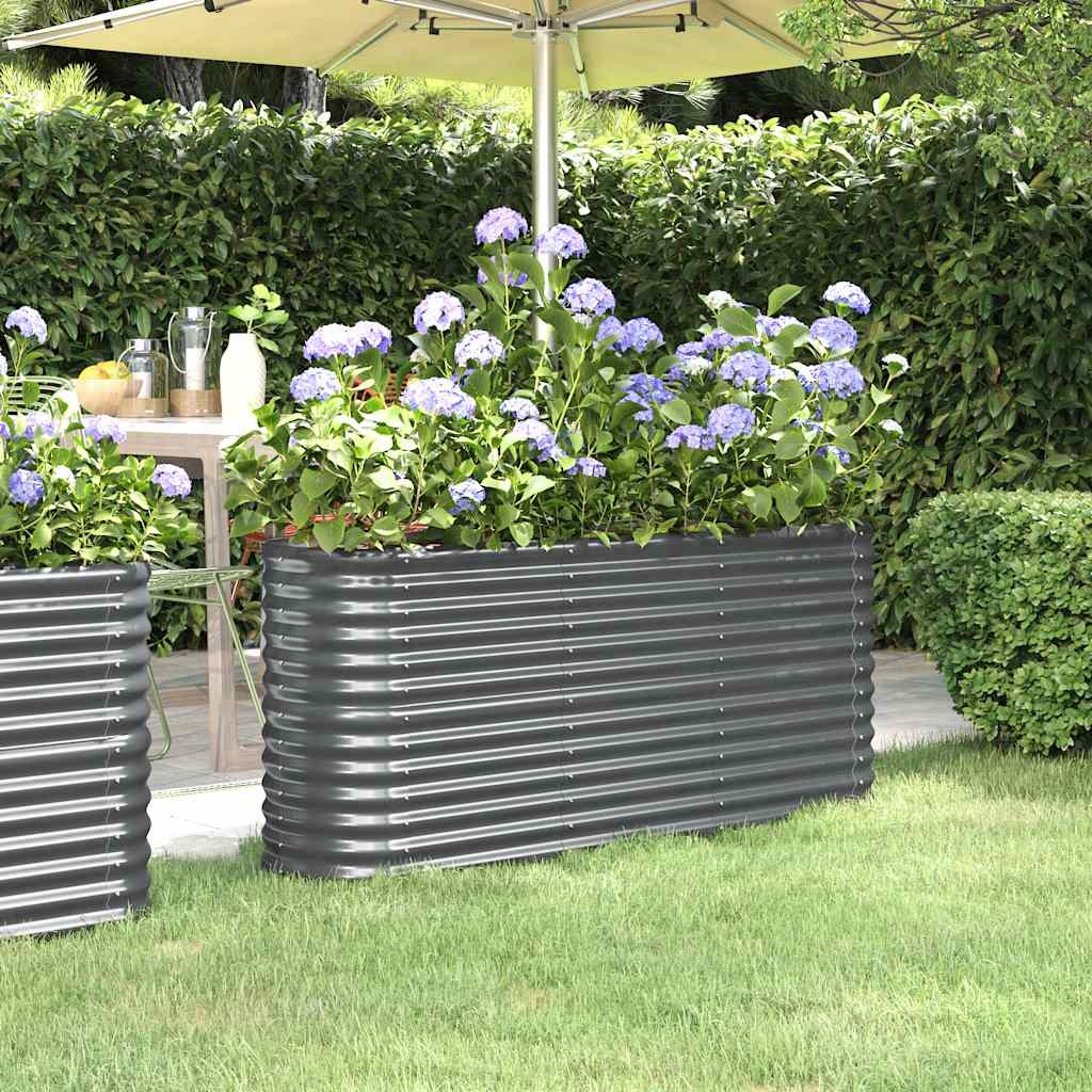 Aiuola Rialzata vidaXL 152cm Acciaio Zincato Antracite per Orto