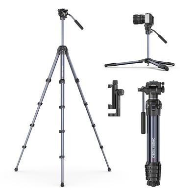 Ombra Xiang   Video Tripod w Fluid Head, 61.5'' Travel Tripod w 360° Rotated A...
