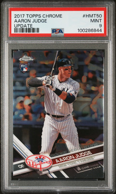 ゲームセンター・ゲームカード 2017 Topps Chrome Aaron Judge RC PSA 2017 TOPPS CHROME UPDATE #HMT50 AARON JUDGE ROOKIE RC PSA 9